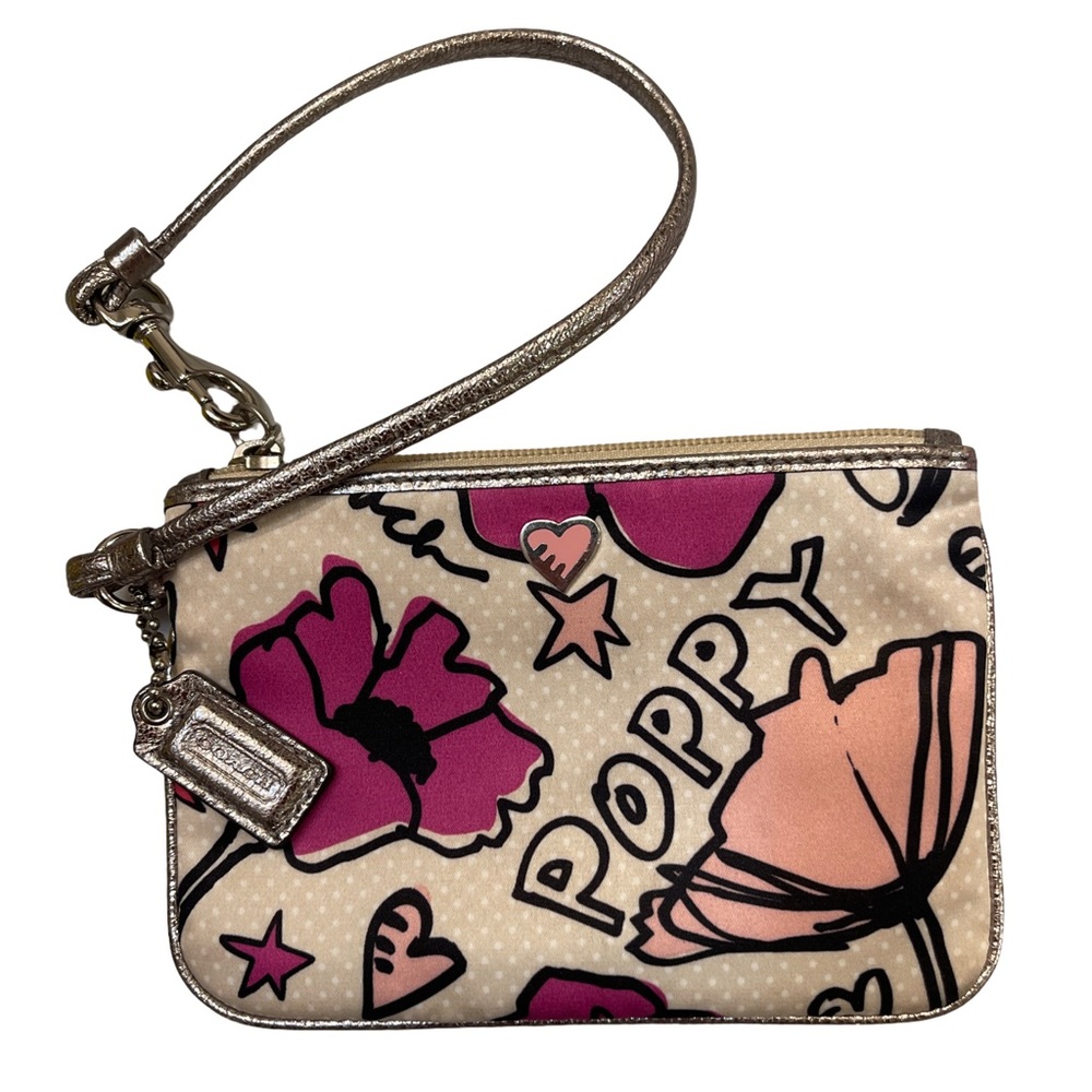 Coach Poppy Pop Art Floral Graffiti Wristlet
